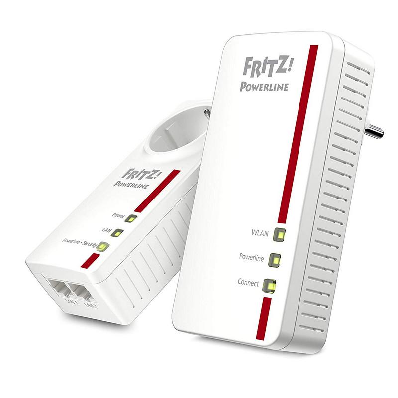 Detalle de FRITZ!Powerline 1260E Pack Extensor WiFi Gigabit de AVM: conectividad híbrida para tu hogar