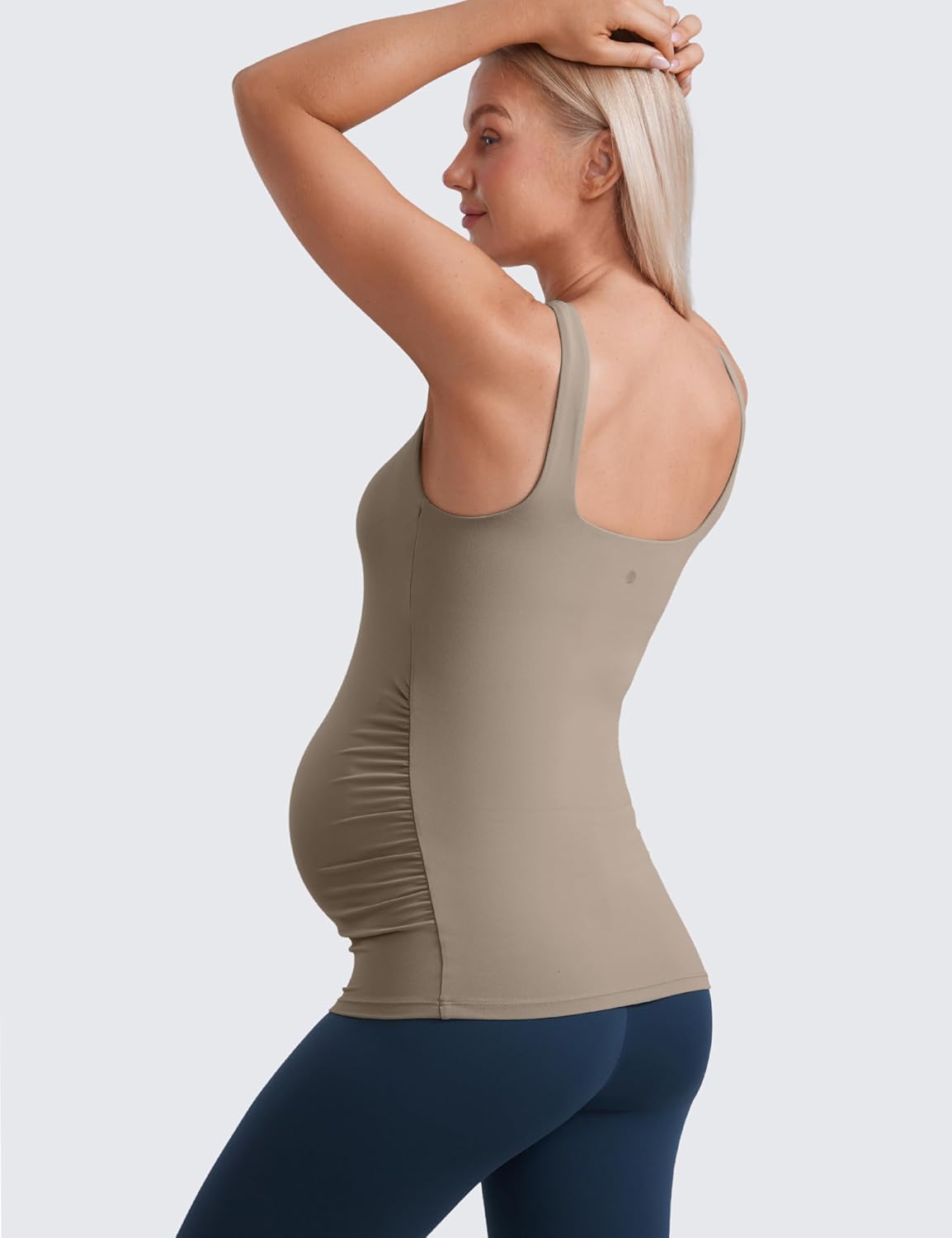 Detalle 2 de CRZ YOGA Butterluxe Donna Quadrato Collo maternità – Top e reggiseno integrato per gravidanza e postpartum