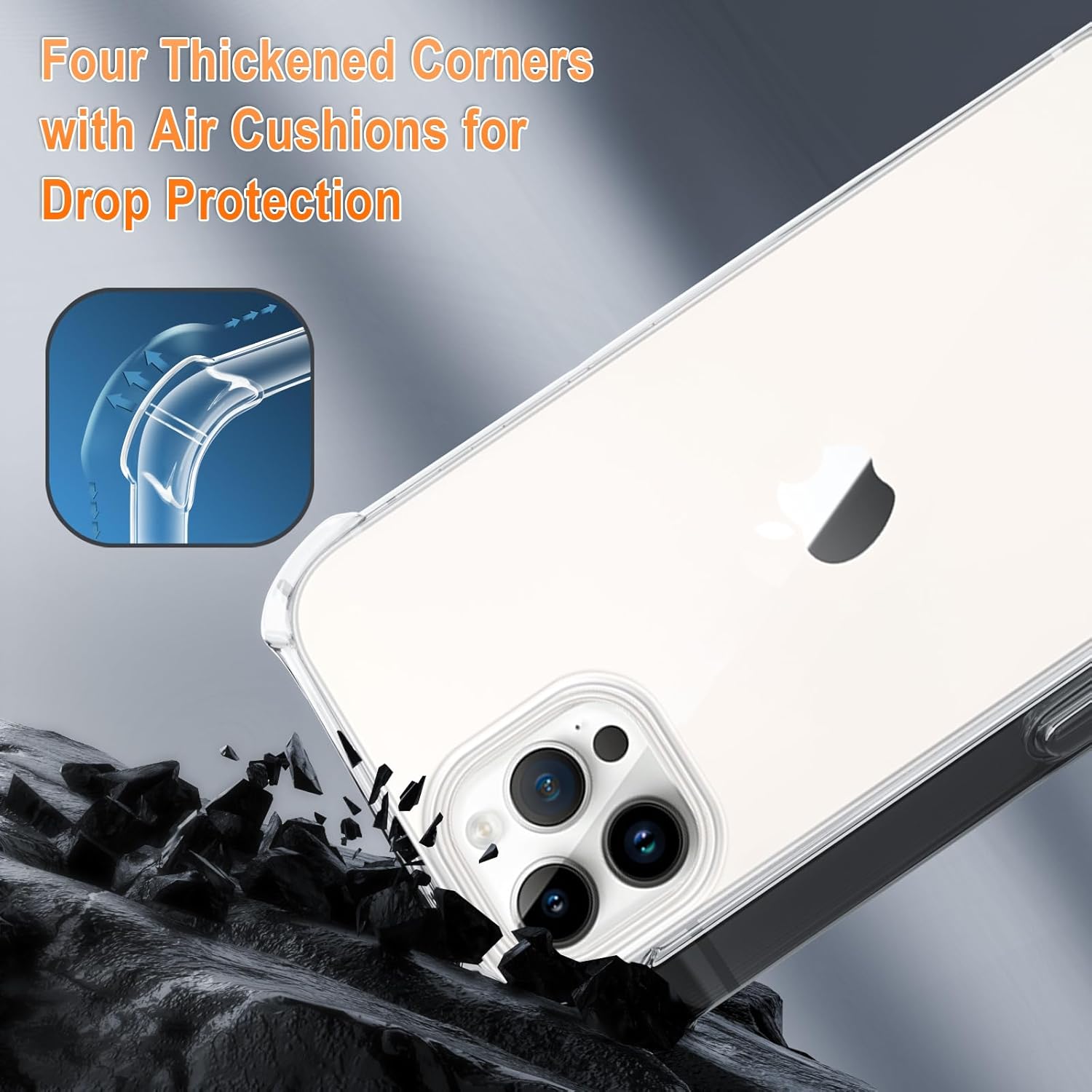 Thumbnail 2 de XTCASE Coque iPhone 16 Pro avec Cordon: étui transparent en silicone TPU et lanière cordée – noir