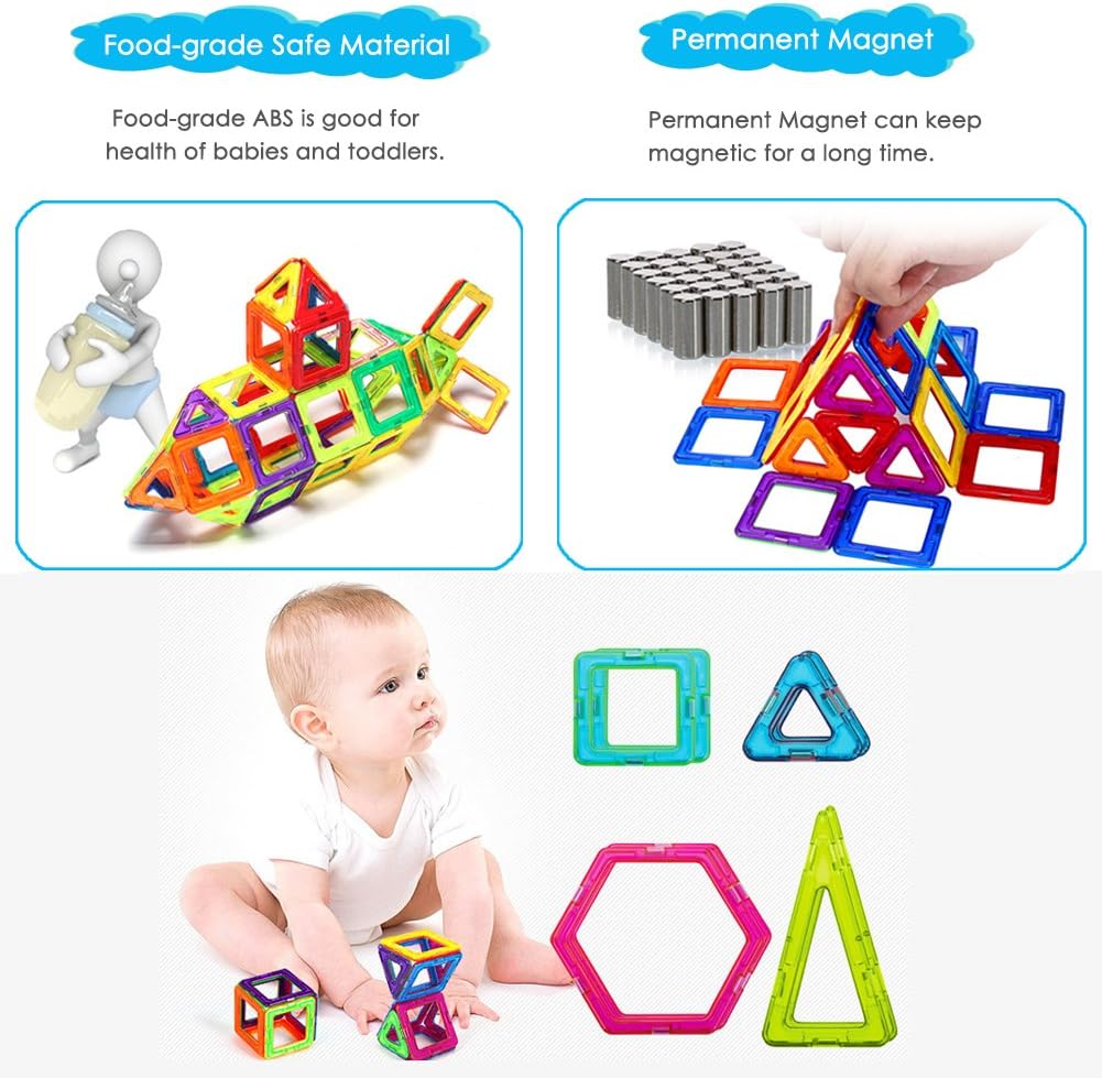 Thumbnail 5 de LIVEHITOP 109 pièces de blocs de construction magnétiques éducatifs