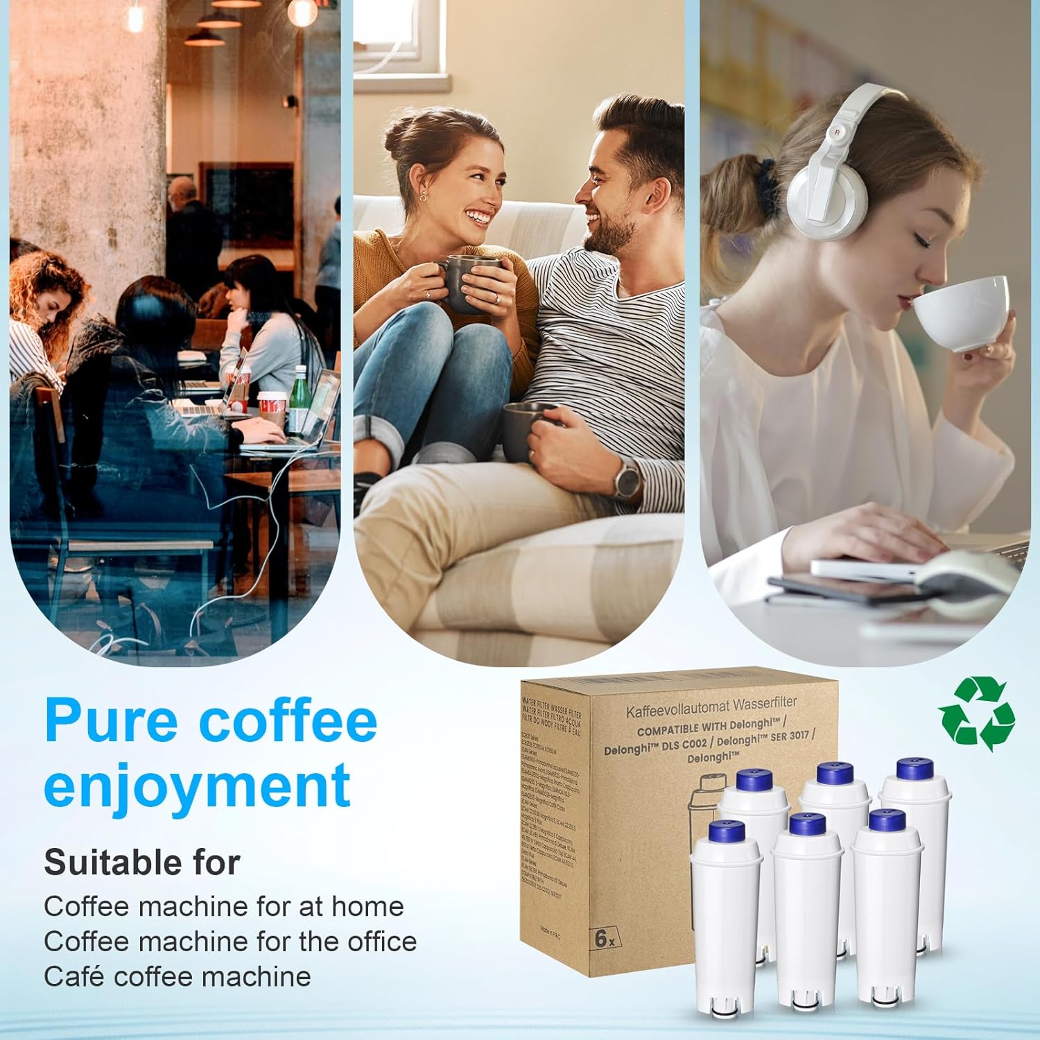 Thumbnail 6 de Mutital 6-Pack DeLonghi Coffee Machine Water Filters (replacement for ECAM, Dinamica, Magnifica & more)