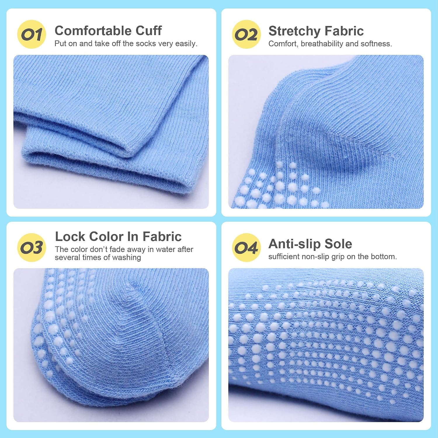 Detalle 2 de HYzgb Toddler Grip Socks 12-Pack