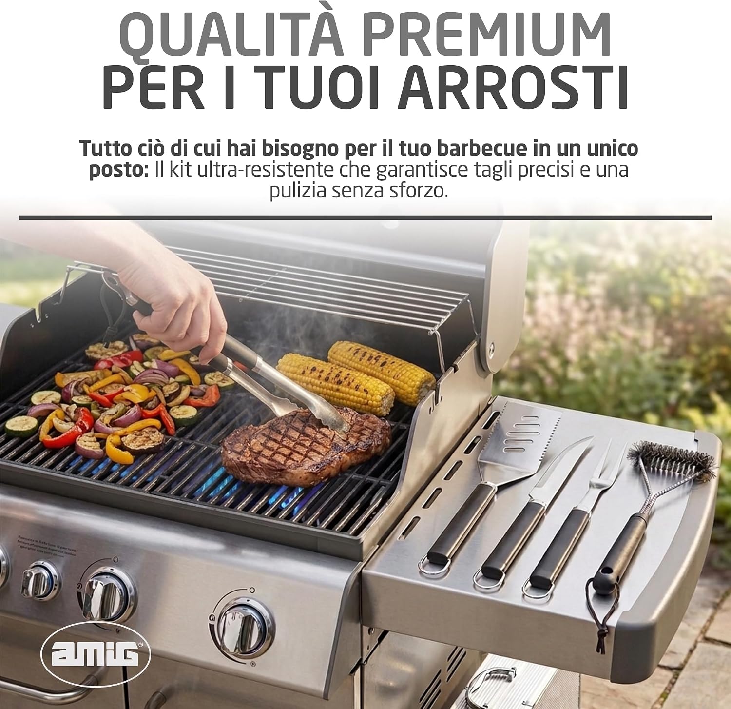 Thumbnail 6 de Amig Valigetta con 5 Accessori per Barbecue in Acciaio Inossidabile – Mod. AM01