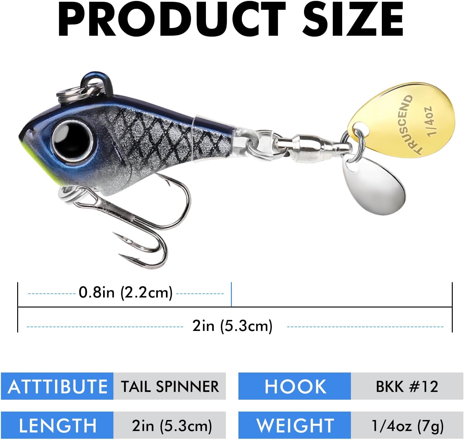 Thumbnail 5 de TRUSCEND Easy Catch Fishing Lures with BKK Treble Hooks (spinner baits)