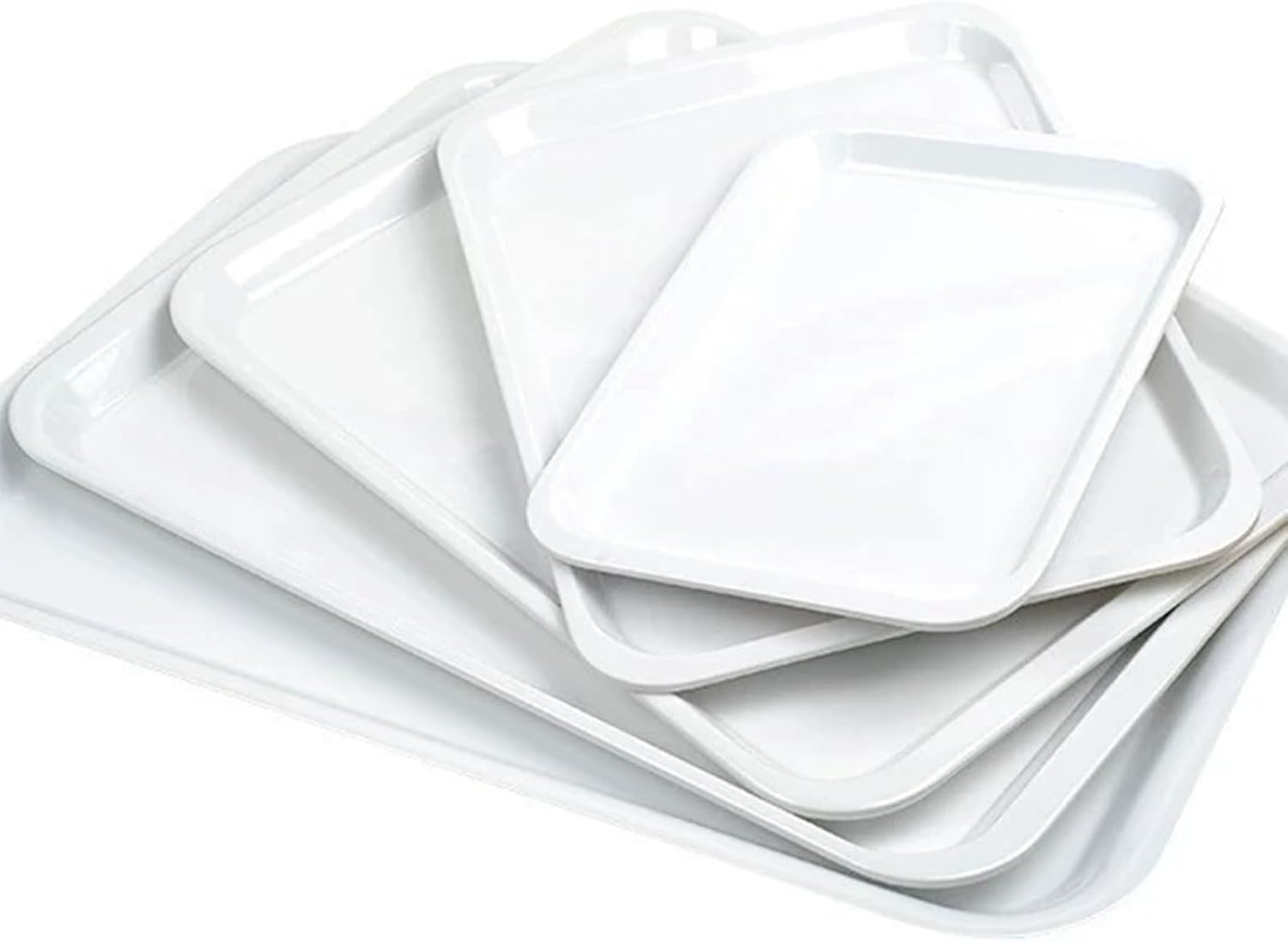 Thumbnail 4 de Aoktorkit 12inch Rectangular Plastic Tray (White) – Serving & home/restaurant organiser, 29.8 x 21.5cm