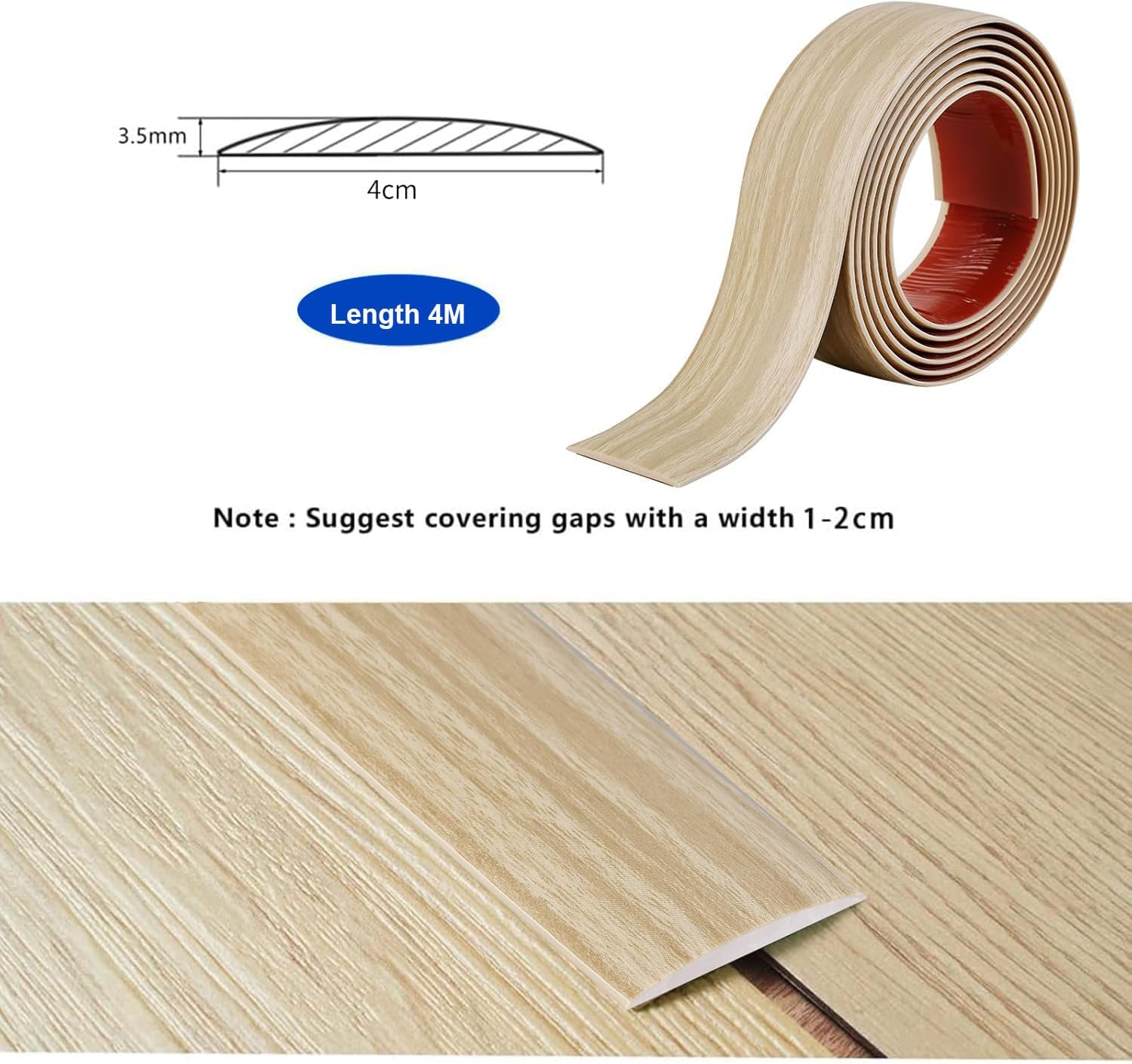 Detalle 2 de 4M PVC Floor Transition Strip 4cm