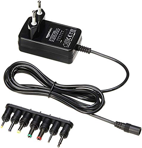 Detalle de Amazon Basics Adattatore di alimentazione DC universale con 7 connettori rimovibili – 3–12 V, 6 W