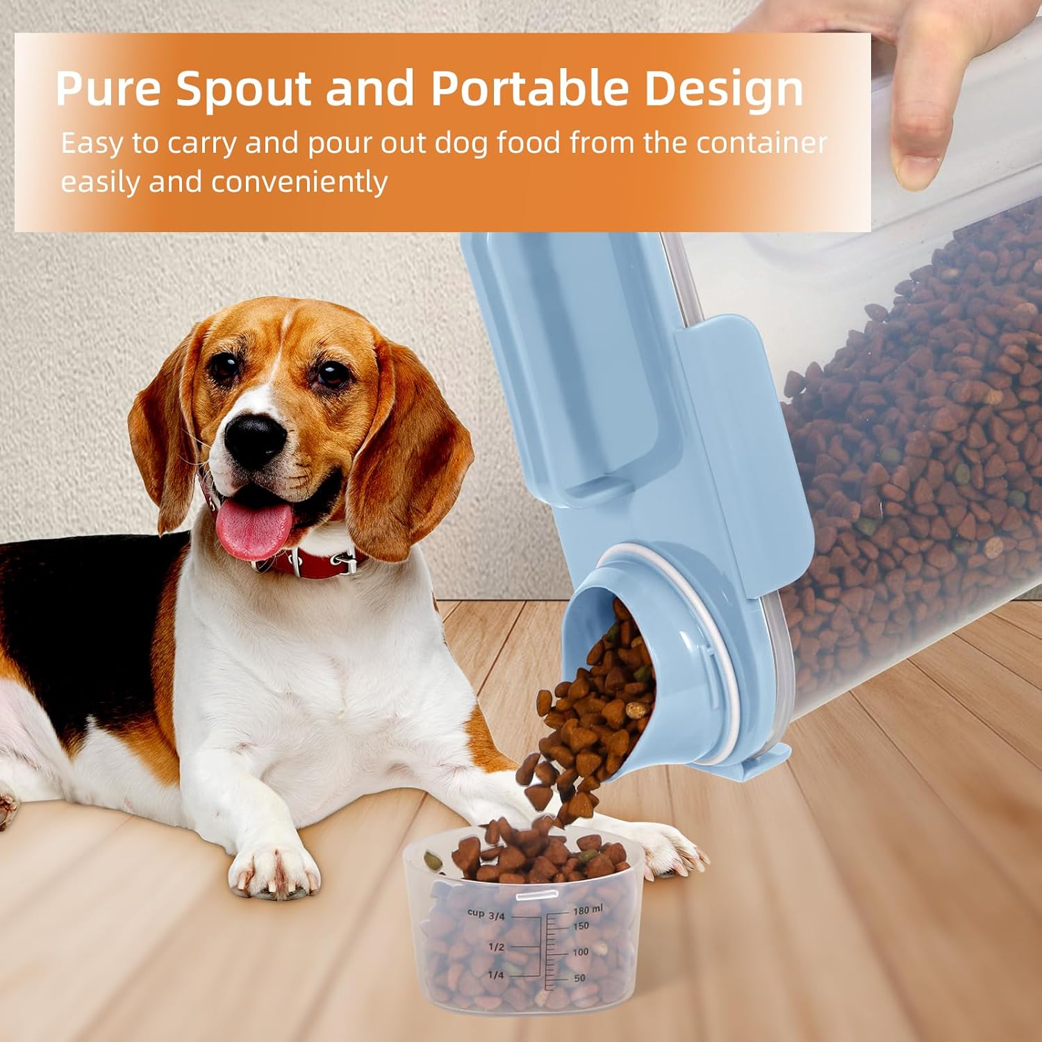 Detalle 2 de LEAWALK Small Cat & Dog Food Storage Container, 5-7Lbs 🐾