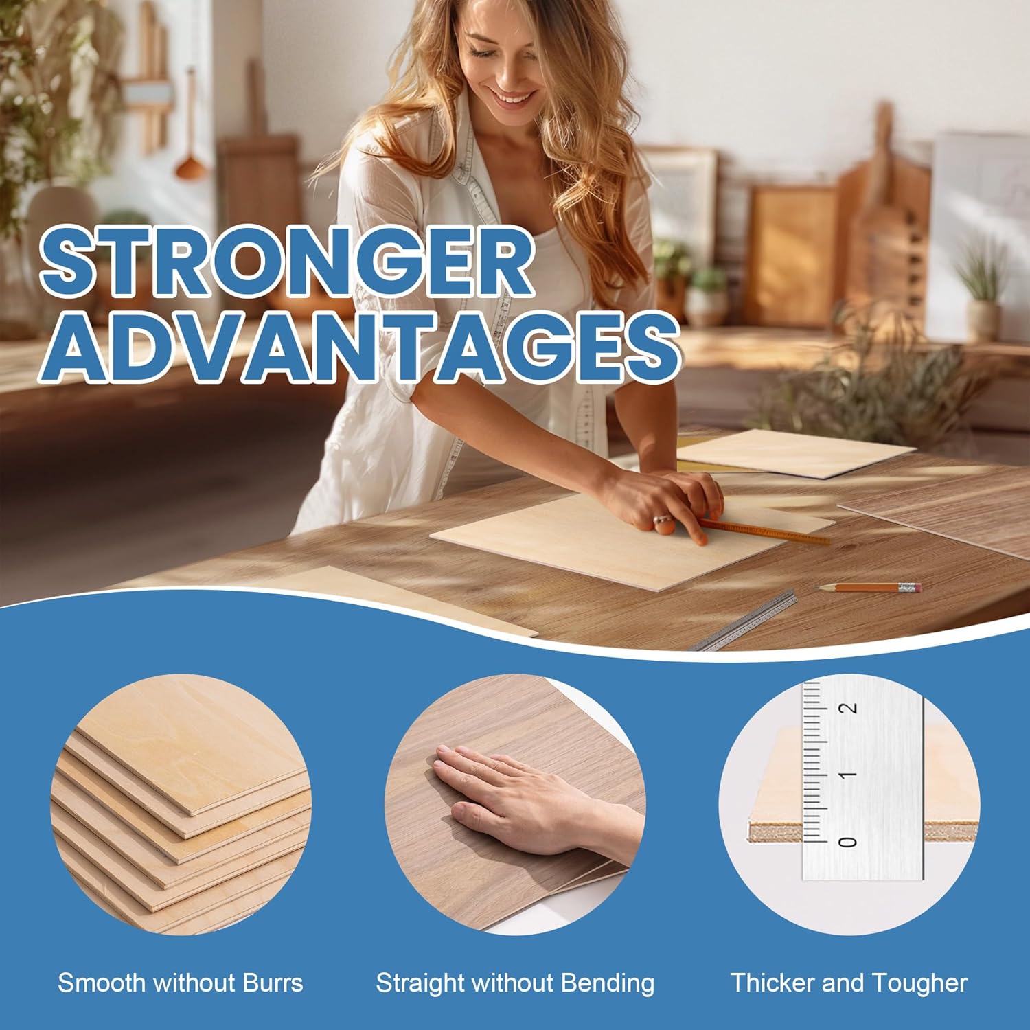 Thumbnail 3 de Basswood plywood sheets 3 mm, 6 pcs