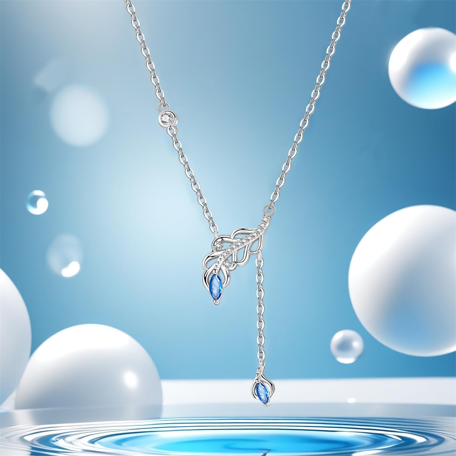 Detalle de CYMYSS Silberkette mit Anhänger – 925er Sterling Silber, verstellbare Länge 40–45 cm