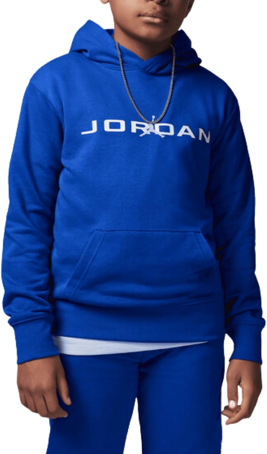 Detalle de Nike Jordan Baseline 95D744-B5K – chłopięca bluza z kapturem, niebieska