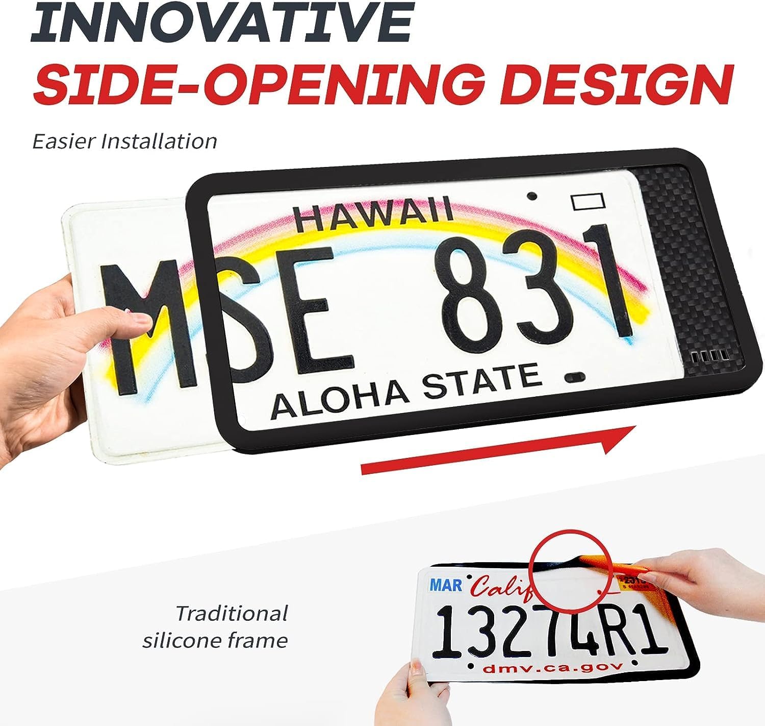 Detalle de Aujen Silicone License Plate Frames 2-Pack