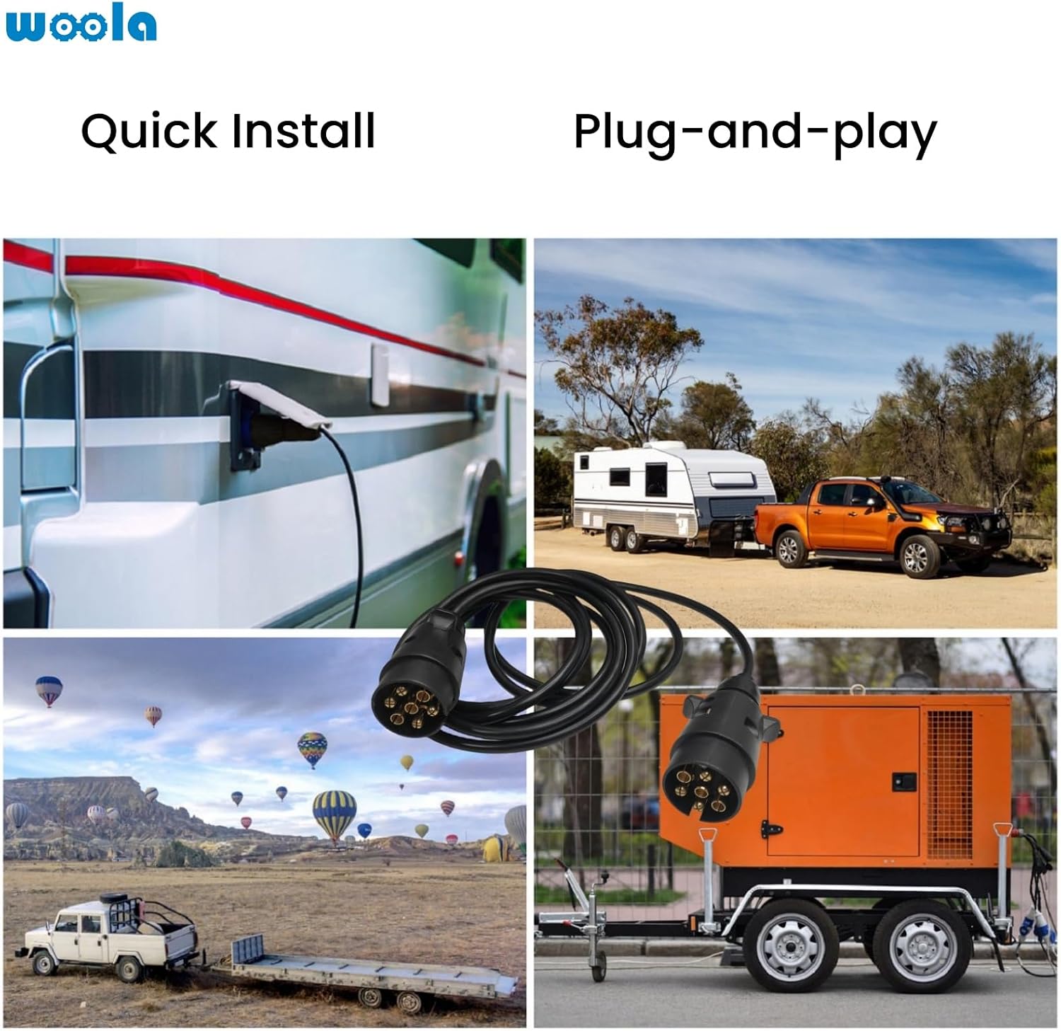 Detalle de Woola 12V 7 Pin Trailer Plug with 3.3m Extension Lead