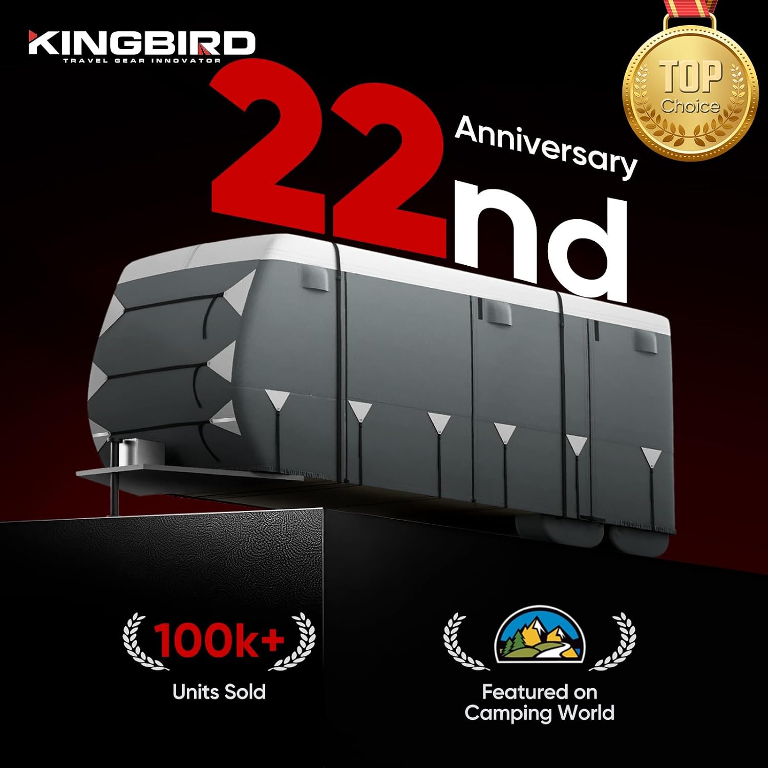 Detalle 2 de KING BIRD RV Cover for 20-22ft Travel Trailers