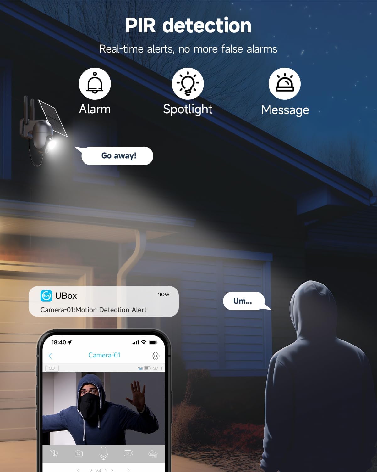 Thumbnail 3 de NUASI 4G LTE Outdoor Security Camera (2 Pack) – 2K Colour Night Vision, Solar, 360° PTZ