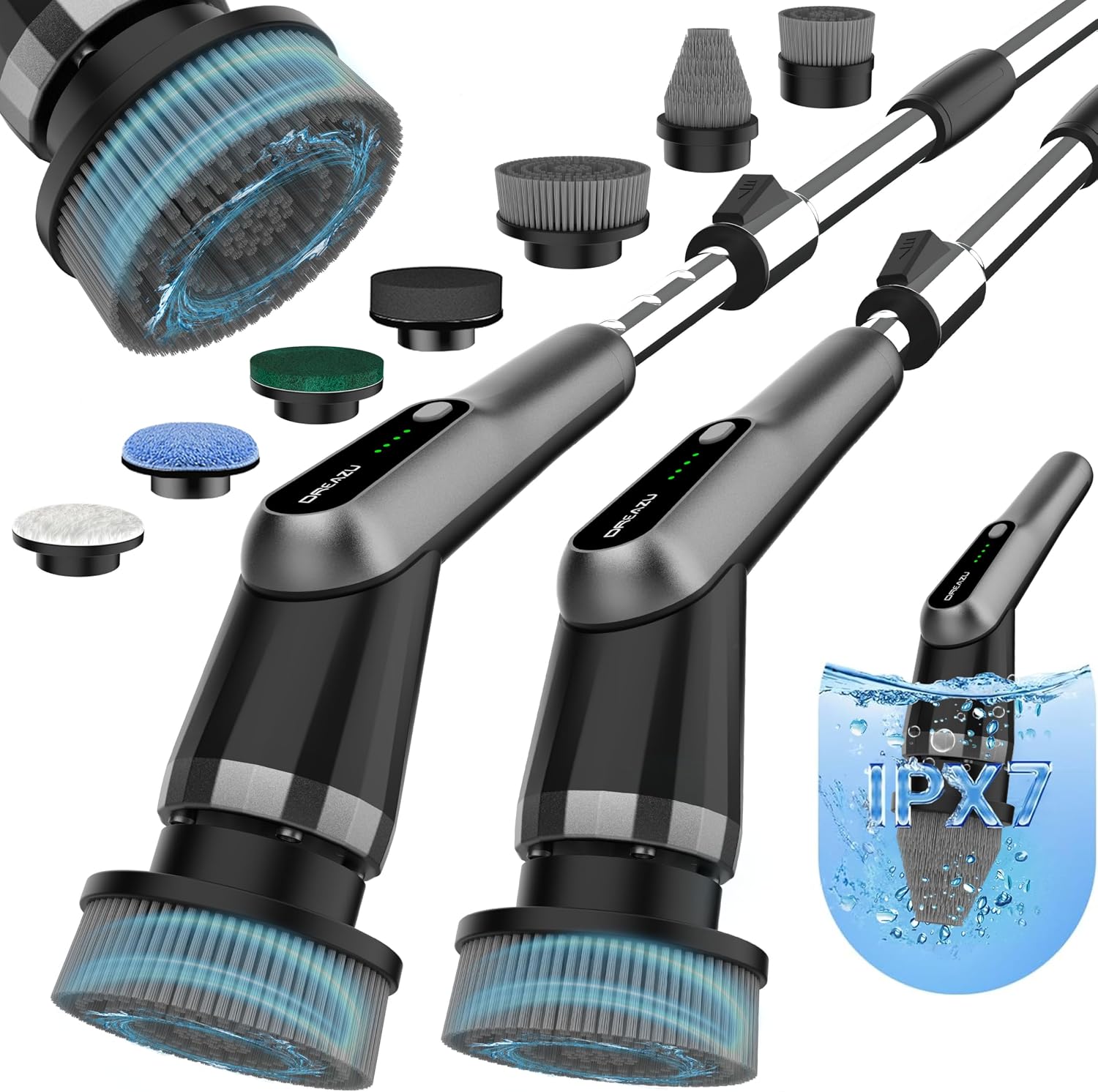 Detalle de Dreazu G2 Electric Spin Scrubber with Extendable Handle and 2 Speeds