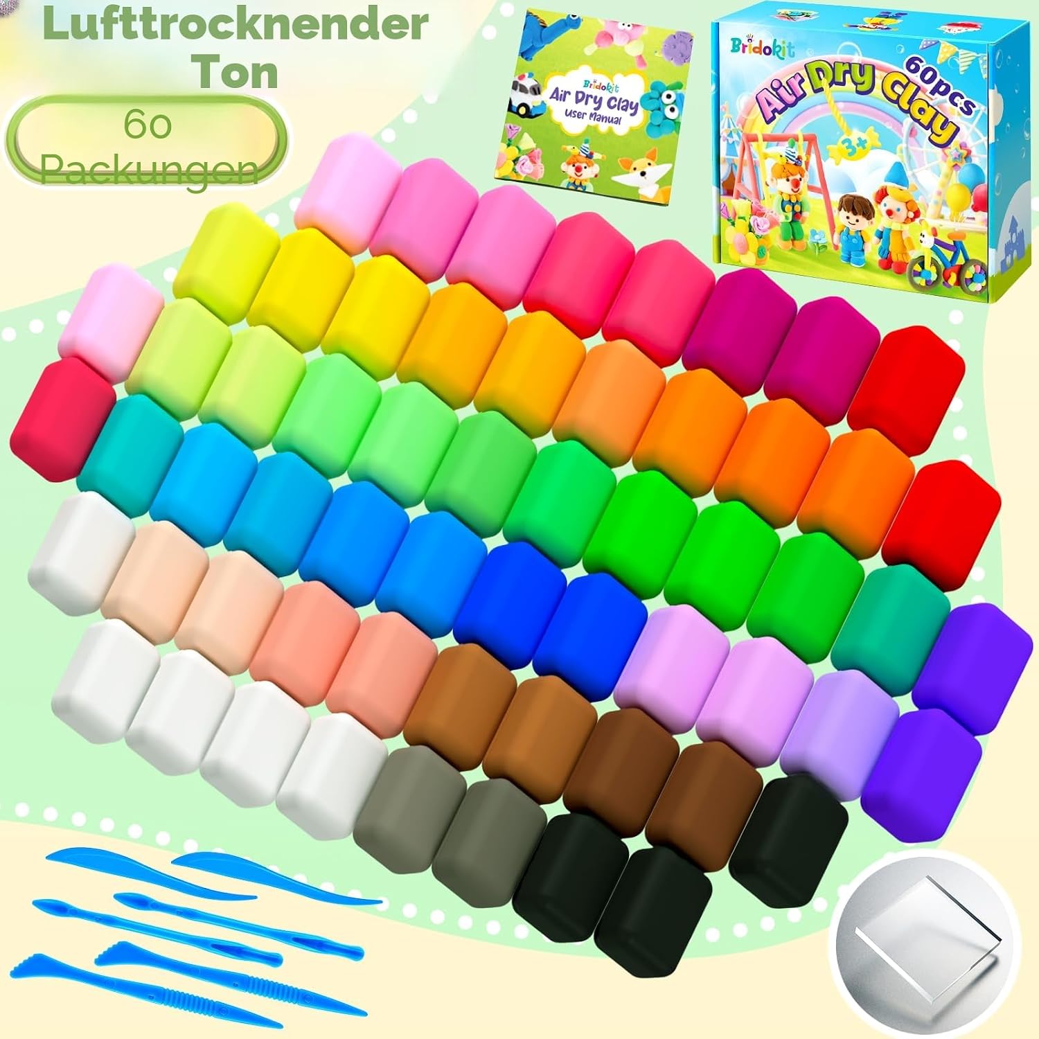 Detalle 1 de Bridokit Modelliermasse Lufttrocknend 60 Packungen