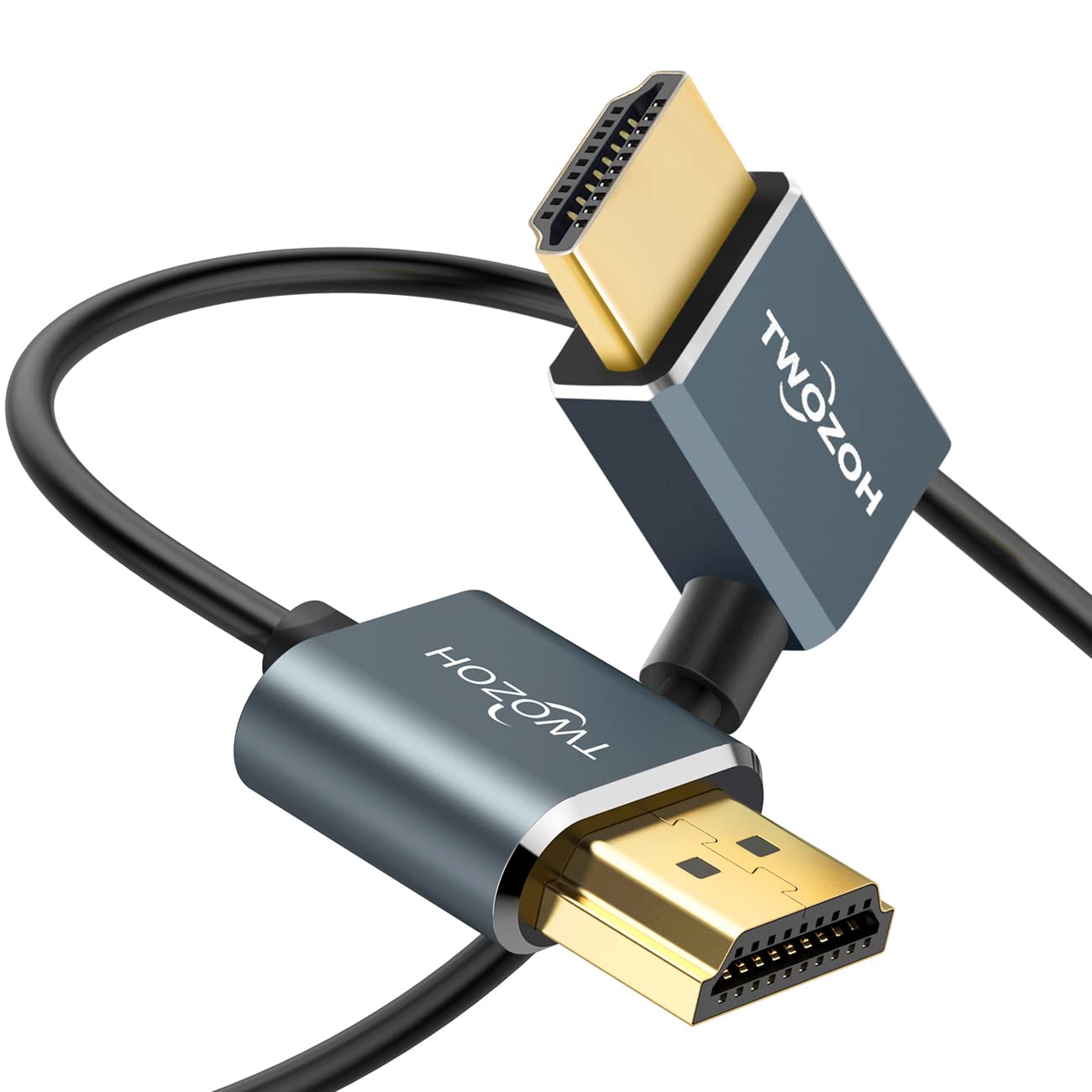 Thumbnail 6 de Twozoh Câble HDMI Angle Coudé 90° Ultra Fin 0,3 m – 4K@60Hz, 3D, Ethernet