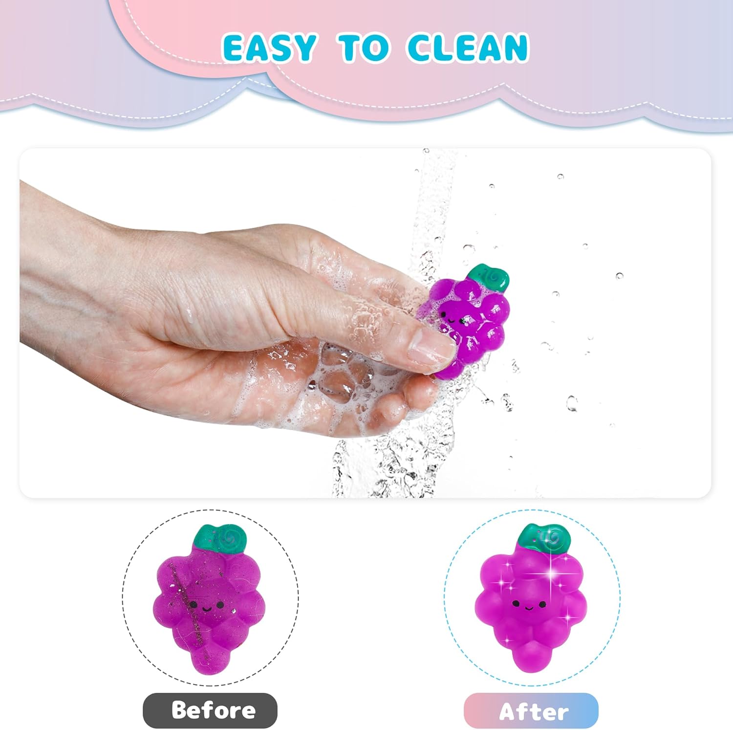 Detalle de 100 Pack Mochi Squishy Toys: Bulk Party Favors for Kids (4-12) and Classroom Prizes