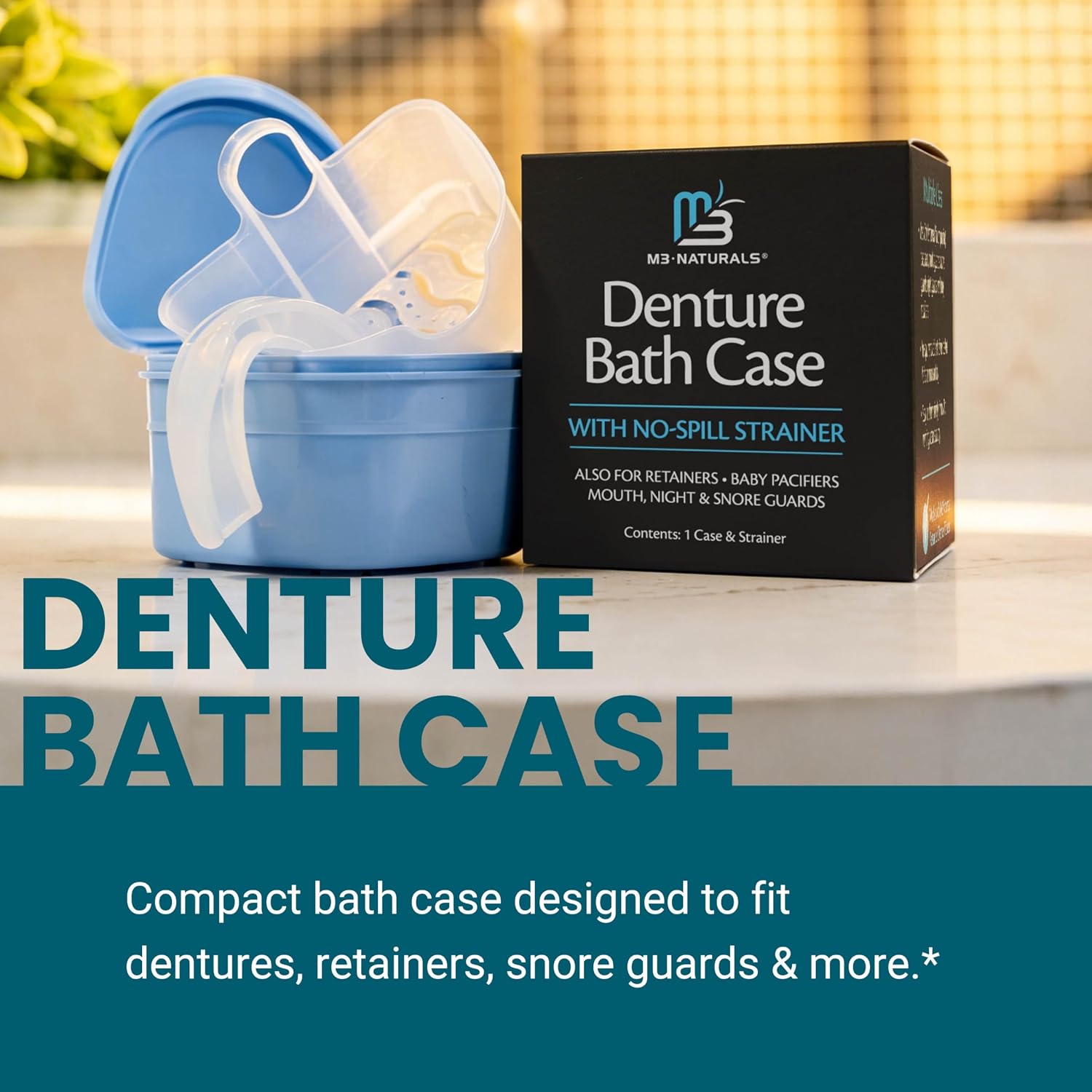 Thumbnail 4 de Denture Bath Case and Retainer Case by M3 — Portable, Spill-Free Cleaner Kit