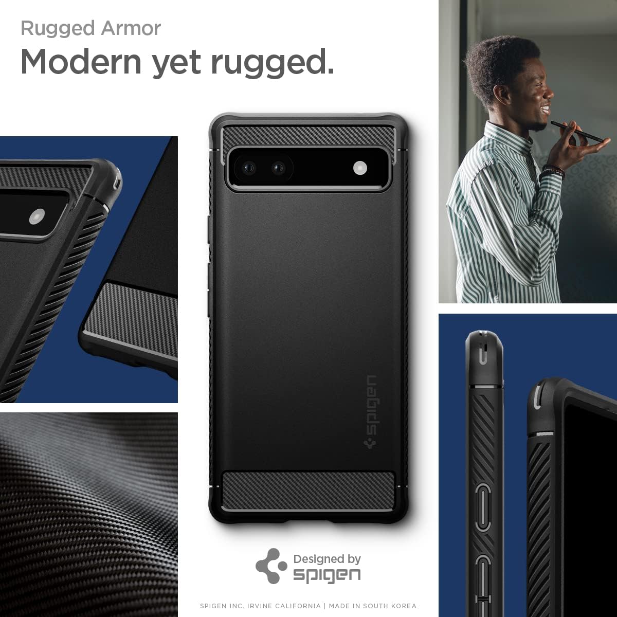 Thumbnail 2 de Spigen Rugged Armor pour Pixel 6a — coque noire