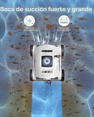 Detalle de WYBOT Robot limpiafondos de piscina sin cable — 130 minutos, hasta 100㎡
