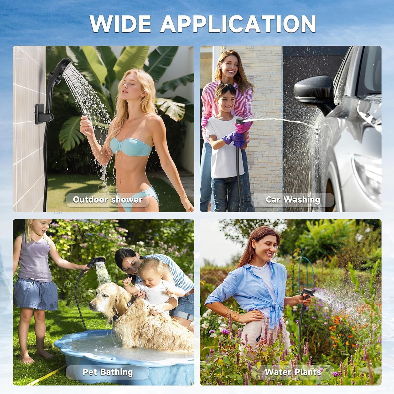 Detalle de vignuto GB15 Portable Camping Shower with Rechargeable Pump and LED Display