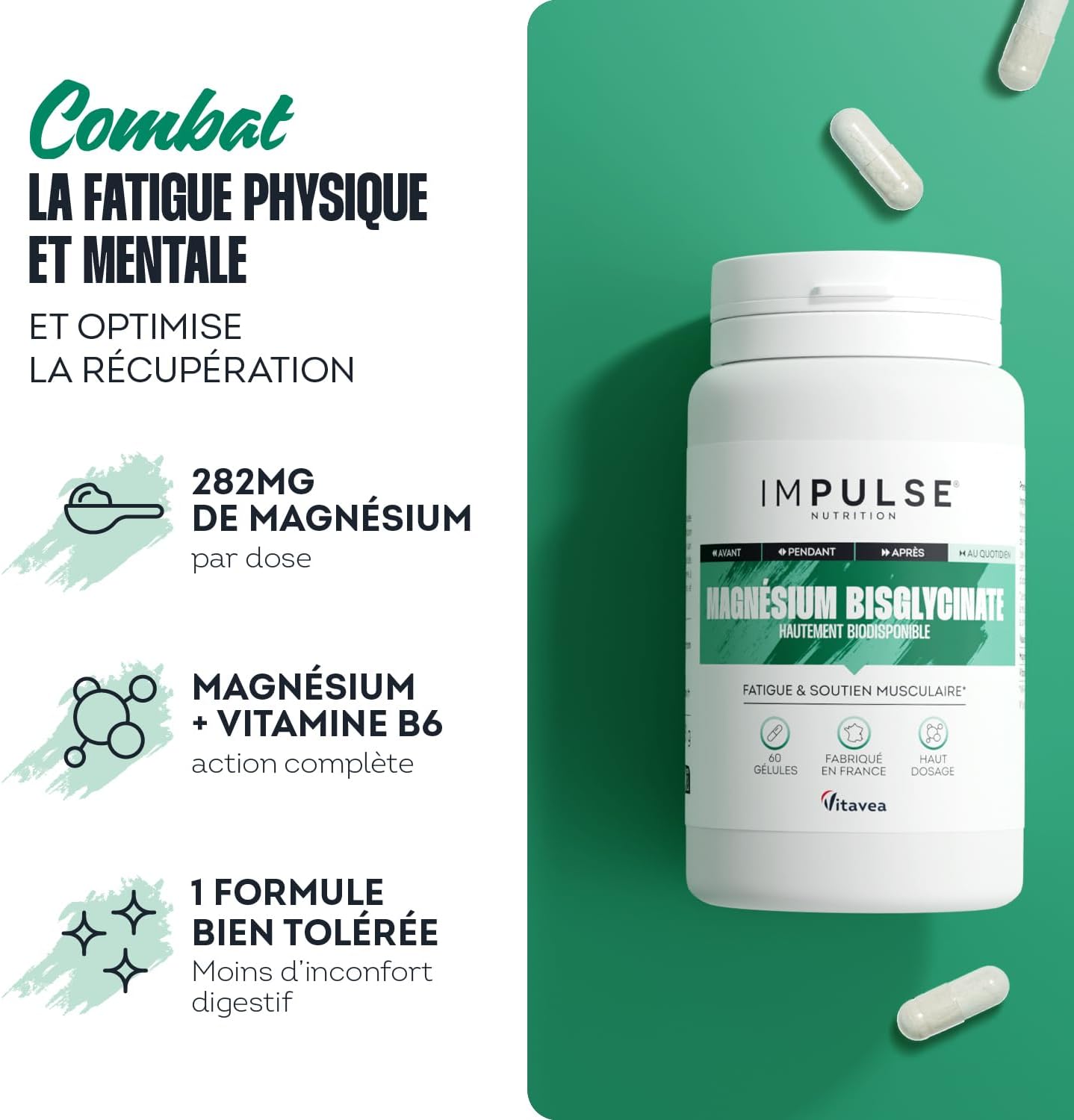 Thumbnail 1 de IMPULSE NUTRITION Magnésium bisglycinate 60 gélules 💊