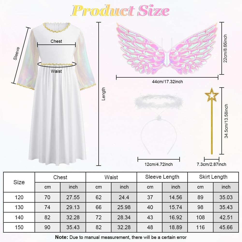 Detalle 2 de AYBUY Costume da Bambino Angelo 4PCS 👼