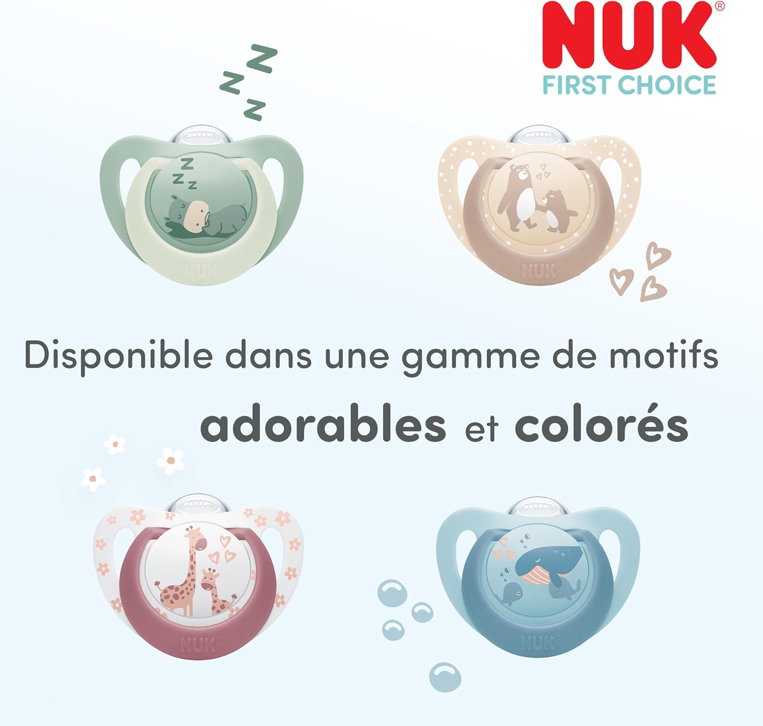 Detalle de NUK First Choice Day & Night Tétines pour bébé 0-6 mois – Lot de 4, phosphorescentes