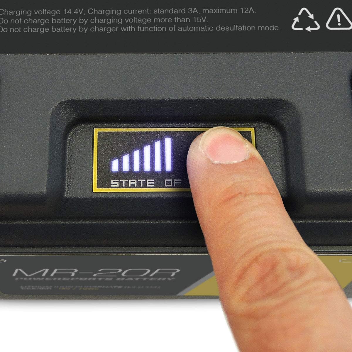 Detalle 2 de MAXTOOLS MR-C22S Batteria 12 V LifePO4: leggera, resistente e pronta all’uso per moto, quad e ATV