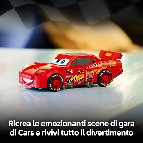 Detalle de LEGO SPEED CHAMPIONS Saetta McQueen 77255 – Veicolo da Collezione per Esposizione o Costruzione