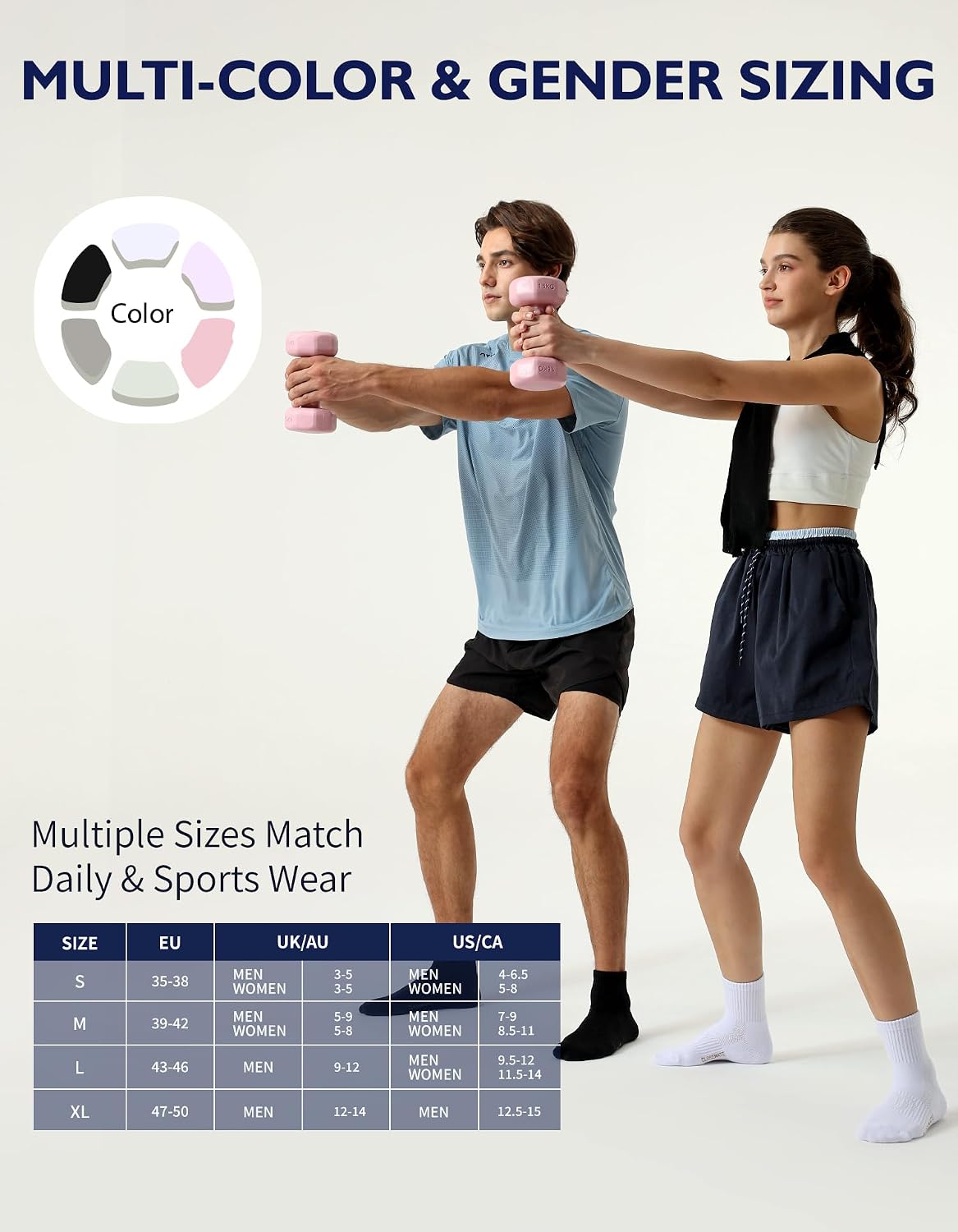 Thumbnail 6 de CLOSEMATE Trainer Socks, Cotton Blend, Cushioned Sole & Arch Support, 3 Pairs