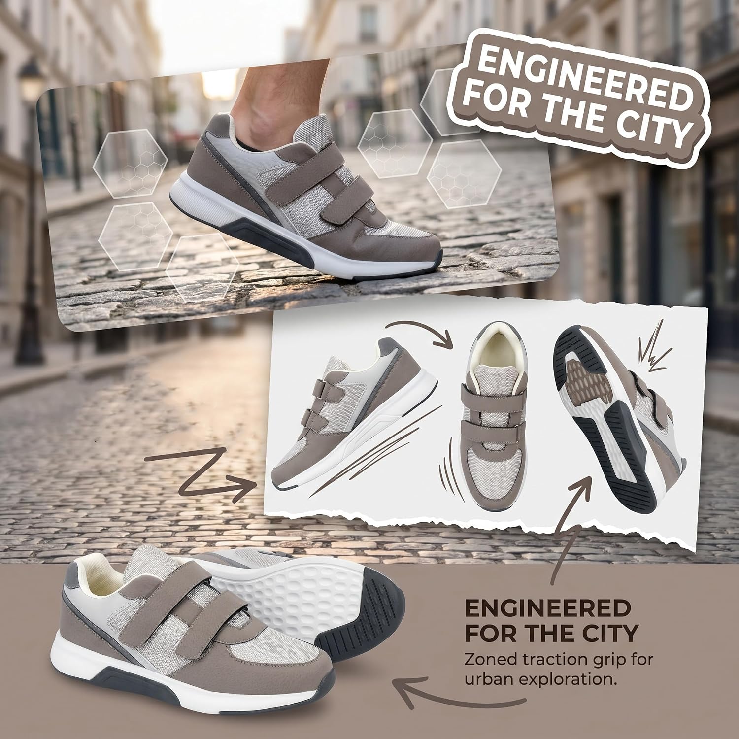 Thumbnail 5 de JOMIX herensneakers zonder veters van mesh, licht en casual