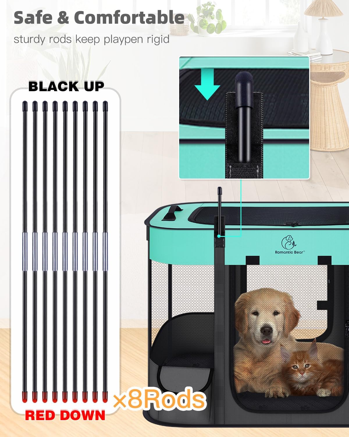 Thumbnail 6 de Foldable Pet Playpen L 100x80x60cm