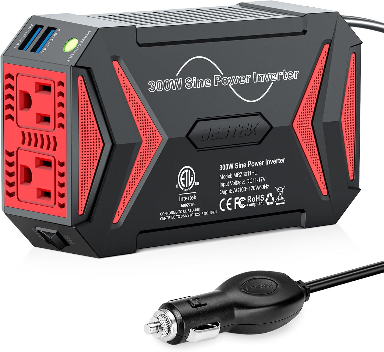 Detalle de BESTEK Pure Sine Wave Power Inverter 300W