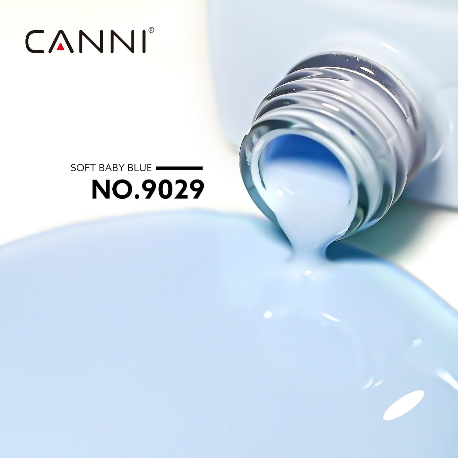 Detalle de CANNI Light Blue Gel Nail Polish (Baby Blue) — HEMA-Free Pastel UV/LED Gel for Glossy, Long-Lasting Color