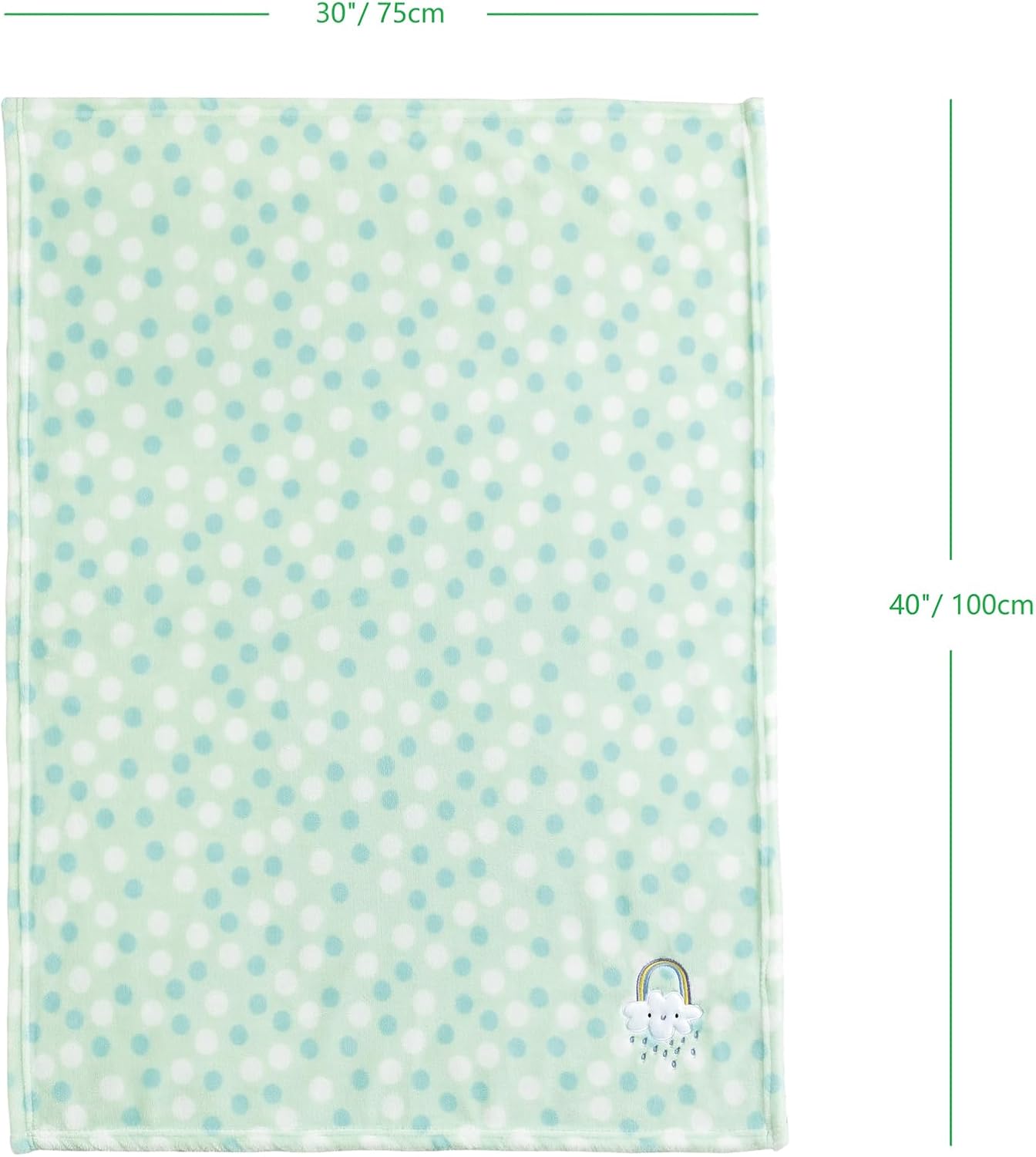 Thumbnail 5 de CREVENT Soft Baby Blanket for Newborn - 75x100 cm Green Rainbow, Fleece Plush Pram Blanket