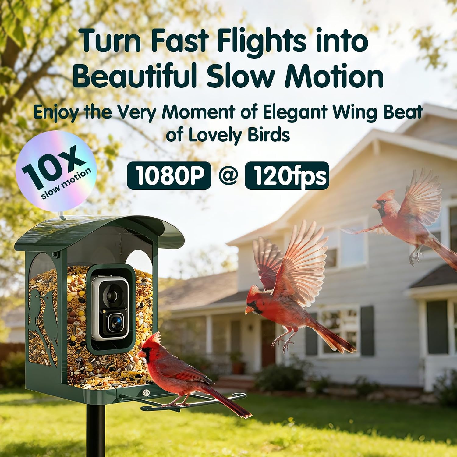 Detalle 2 de Humbirdy SH66 4K Smart Bird Feeder Camera with Solar Power