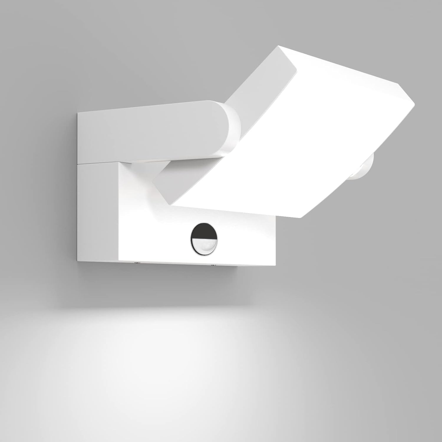 Thumbnail 1 de Klighten 24W LED Außenwandleuchte mit Bewegungsmelder – IP65, schwenkbares Panel, Weiß
