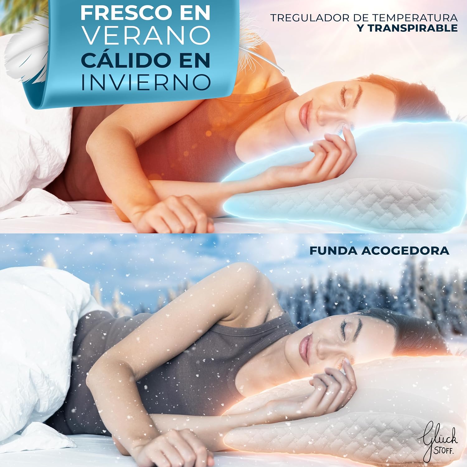 Detalle 2 de Glückstoff Almohada Cervical viscoelástica 1 unidad