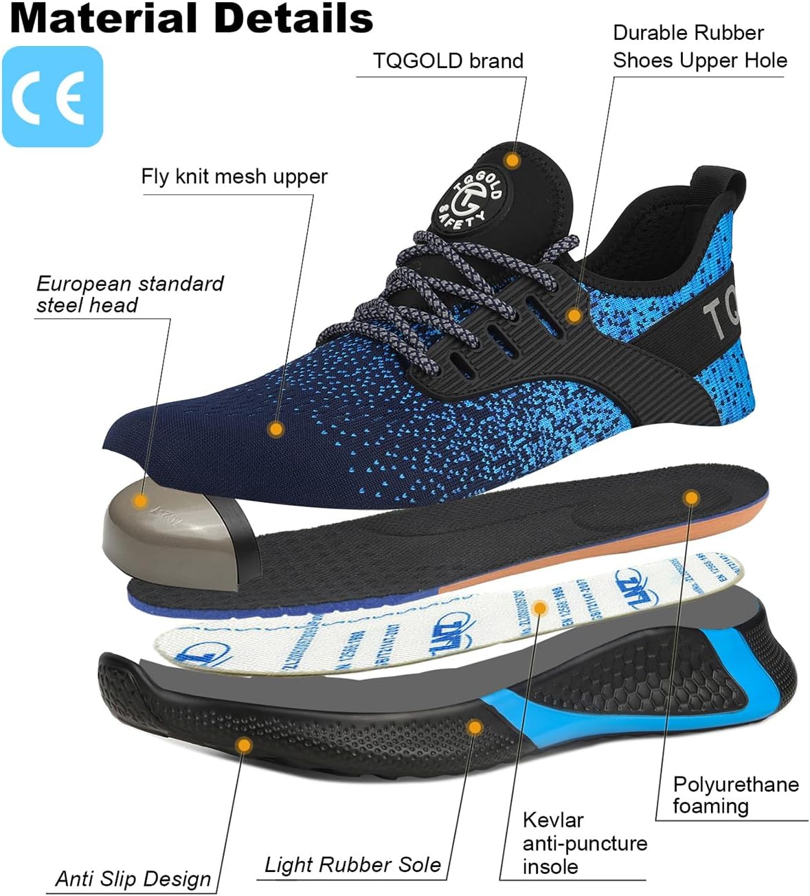 Thumbnail 3 de TQGOLD Scarpe Antinfortunistiche: leggerezza, protezione e comfort per il lavoro quotidiano