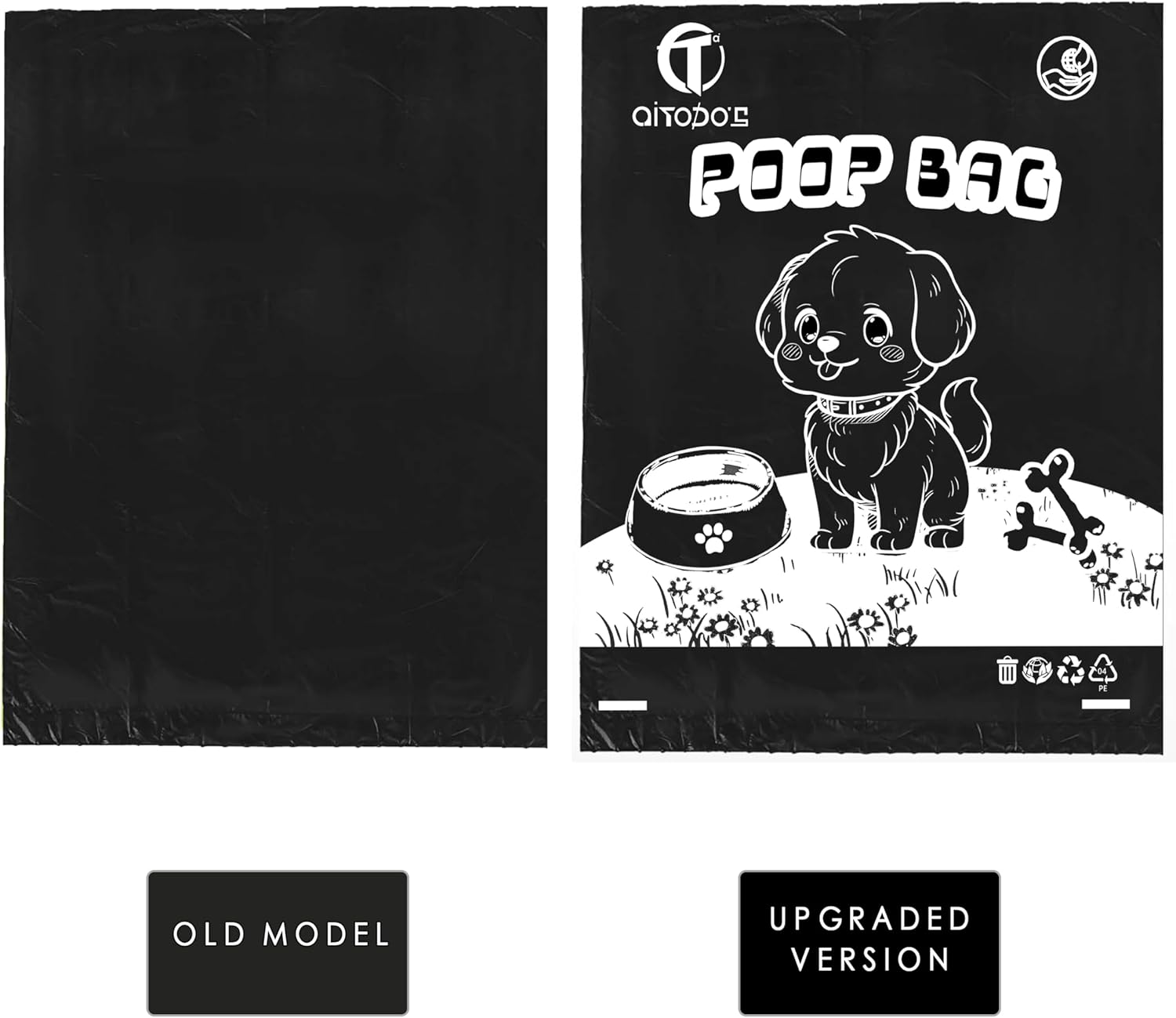 Thumbnail 3 de AiTodos® 1080 sacs à crottes pour chien, noir – 31 x 23 cm, lot économique 72 rouleaux