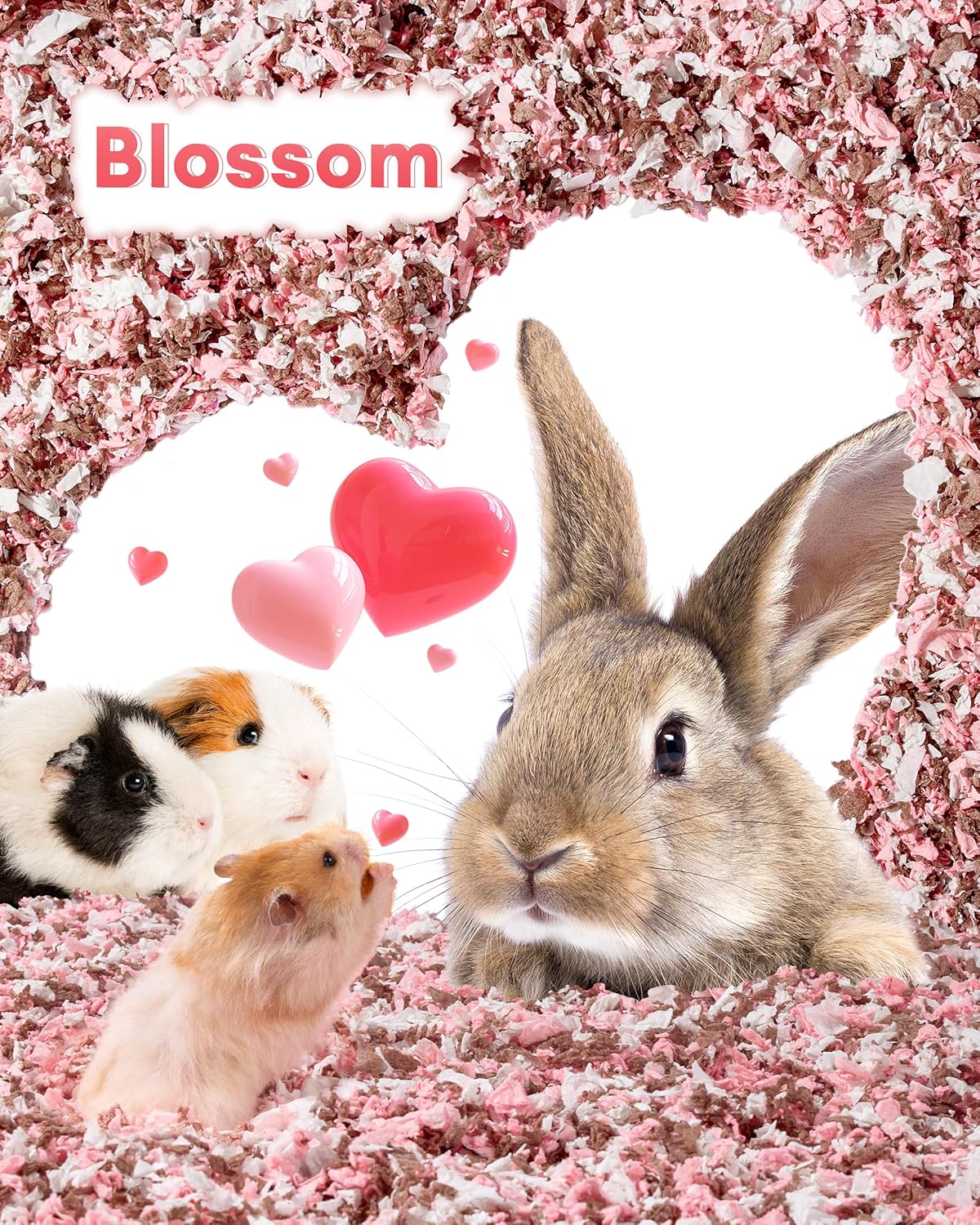 Detalle de BUCATSTATE Hamster Bedding 15L (Blossom) — 99% dust-free paper bedding for small pets
