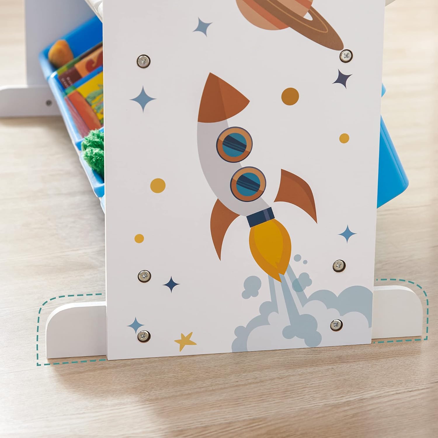 Thumbnail 6 de SONGMICS Scaffale Giochi GKR070W03: 4 Ripiani con 16 Contenitori Rimovibili, Design Navigatore Spaziale