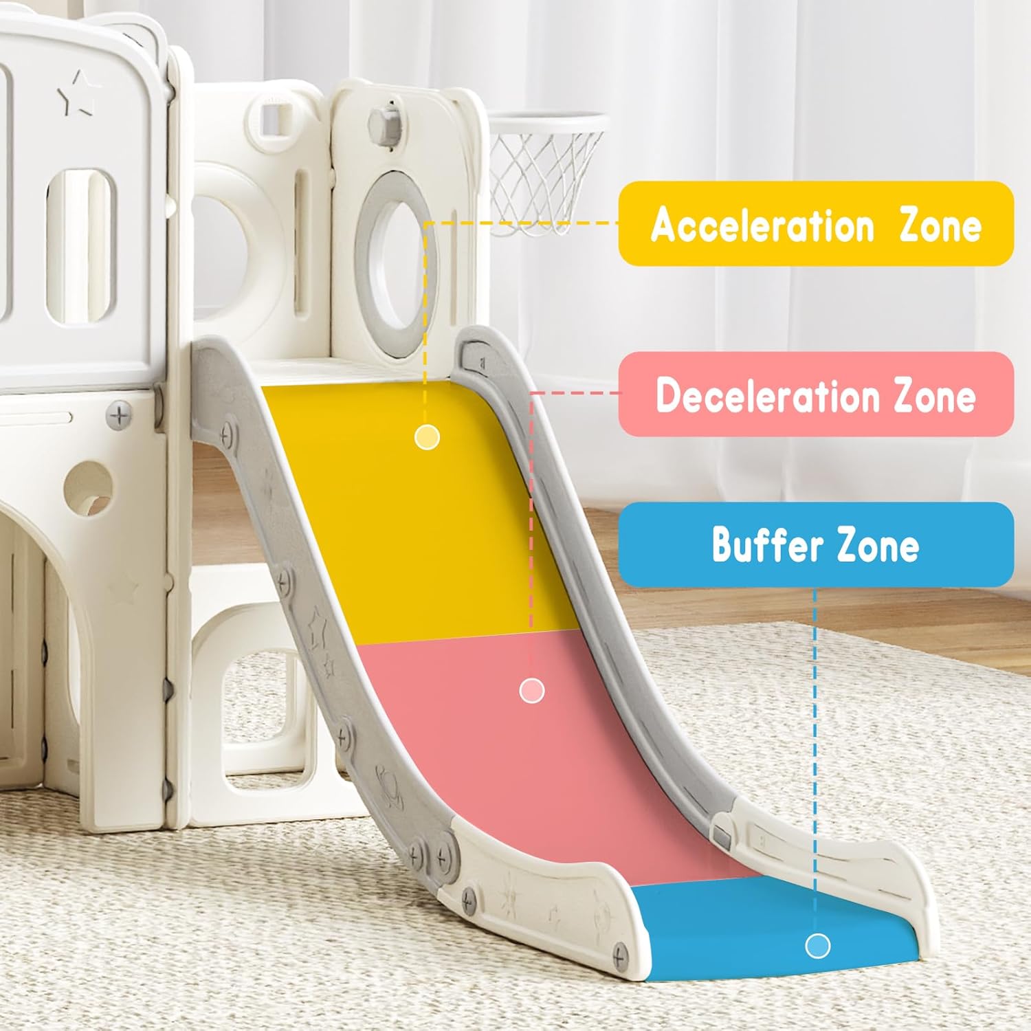Detalle 2 de 8 in 1 Toddler Slide Set by MOCUTEEN: Portable Indoor/Outdoor Playground for Toddlers