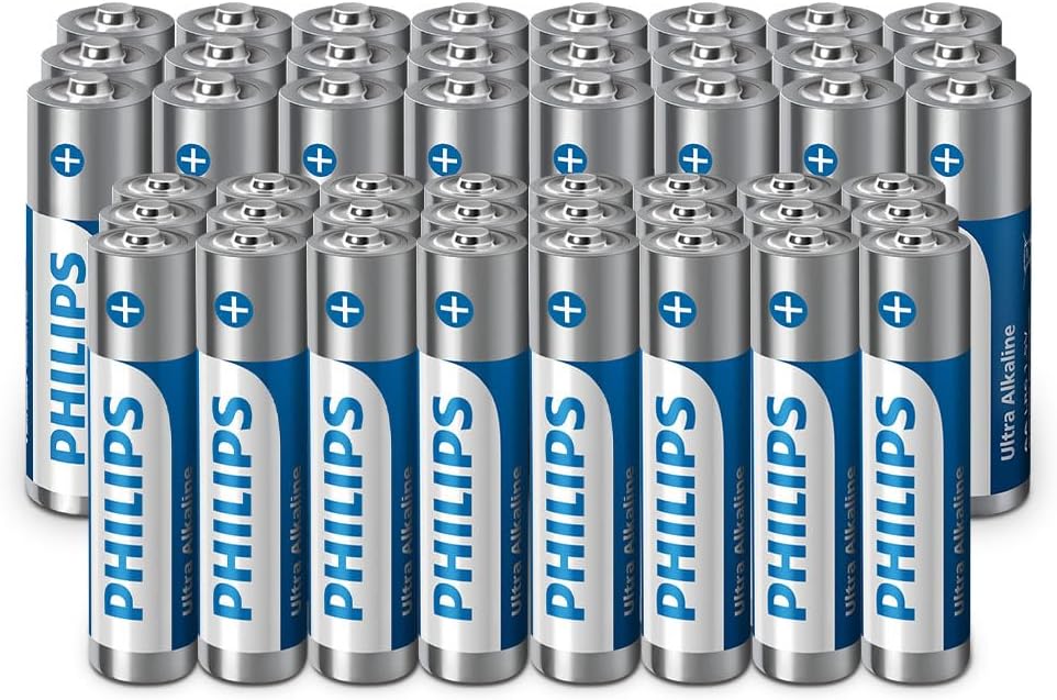 Detalle de Philips Ultra AA/AAA Alkaline Batteries Combo – 48 Pack (24 AA + 24 AAA)