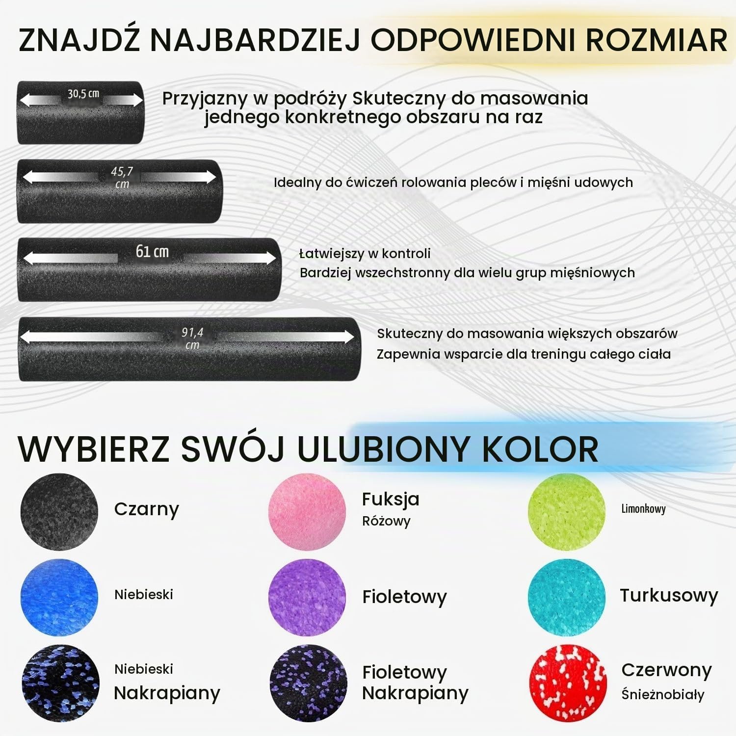 Detalle de Yes4All 673J wałek piankowy EPP, 45 cm, bardzo twardy, niebieski