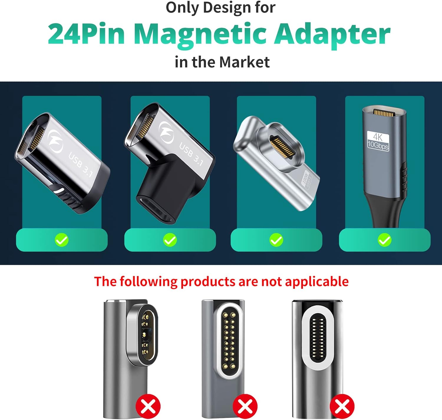 Detalle de HanCenDa 3er-Pack magnetischer USB‑C‑Spitze