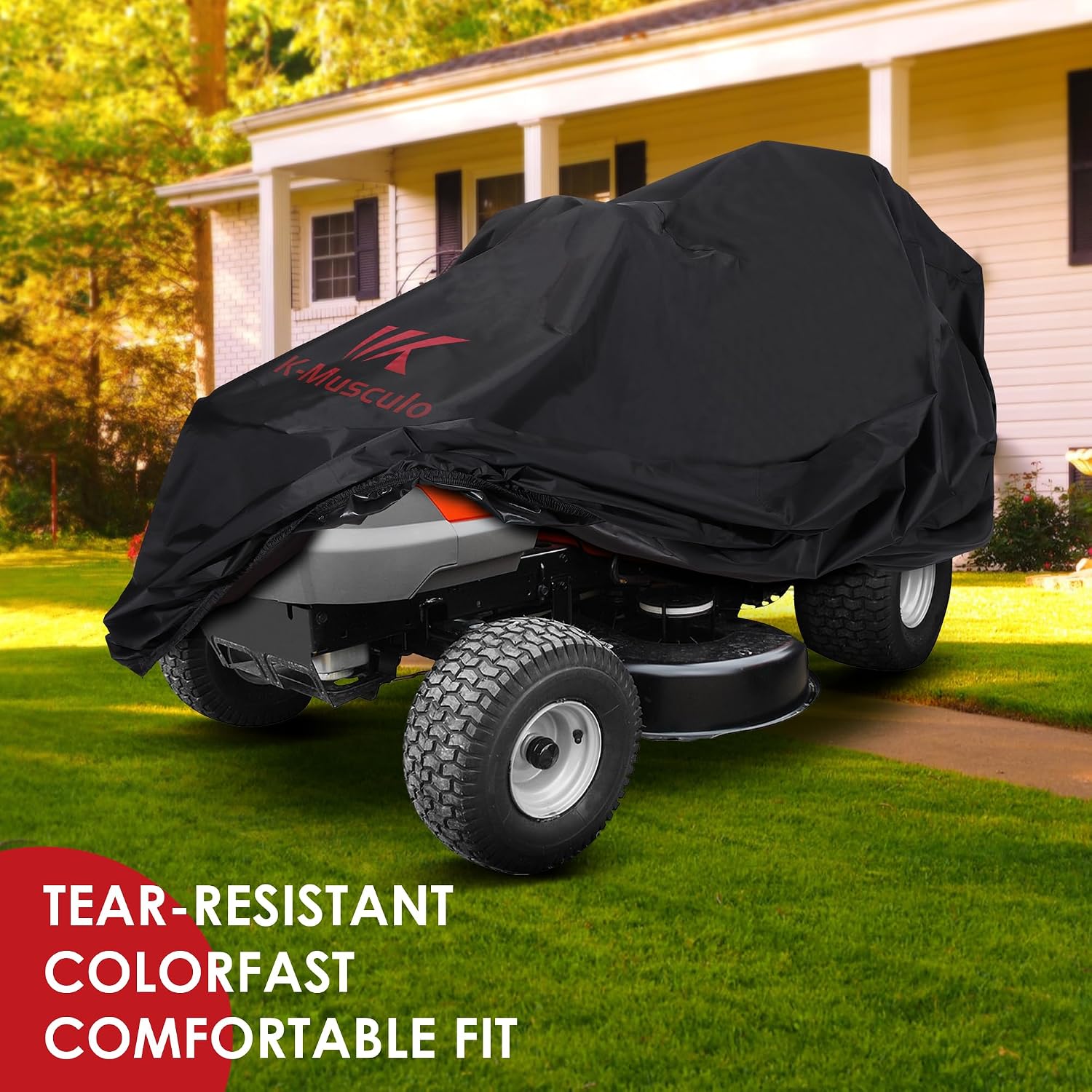 Thumbnail 5 de K-Musculo Riding Lawn Mower Cover, 420D PU-Coated, 72"L x 54"W x 46"H